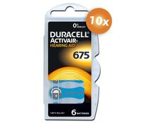Duracell piles pour appareils auditifs type 675 bleu, lot de 10 blisters de 6 pièces
