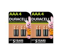 Duracell Piles rechargeables AAA 900 mAh – Pack de 8 (2 x 4)