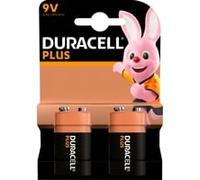 Pile Alcaline 9V - 6LR61 Duracell Plus- Blister de 2 piles 9 volts