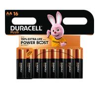 16 Piles Alcalines AA / LR6 Duracell Plus