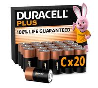 Duracell Plus C MN1400 Lot de 20 Piles alcalines 1,5 V Fiabilité pour appareils Quotidiens 0% Emballage Plastique 10 Ans de Stockage