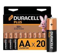 Duracell Plus, lot de 20 piles alcalines Type AA 1,5 Volts LR6 MX1500