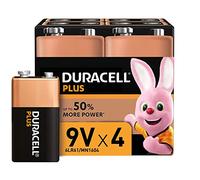 Duracell Plus, Lot de 4 piles Alcalines Type 9V, 6LR61 [Amazon exclusive]