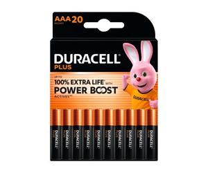 DURACELL Plus - Pack de 20 piles Alcalines AAA/LR03 - 1,5V