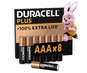 Duracell Plus pilas alcalinas AAA (paquete de 8), 1,5 V, MN2400