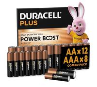 DURACELL Plus Piles AA & AAA (Pack combiné de 20) - Piles Alcalines 1,5 V - avec Actifs Power Boost - Emballage 0% Plastique - Conservation Garantie 10 Ans - MN150/ MN2400