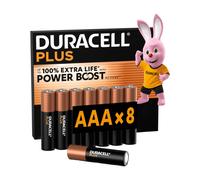 Duracell Piles alcalines Plus Power Boost AAA (LR03) 1,5 V – Pack de 8