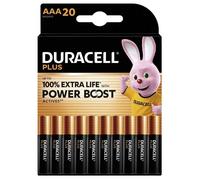 DURACELL Plus - Pack de 20 piles Alcalines AAA/LR03 - 1,5V