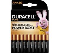 DURACELL Plus - Pack de 20 piles Alcalines AAA/LR03 - 1,5V