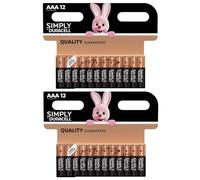 Duracell Plus Power Piles Alcalines de type AAA, Lot de 24