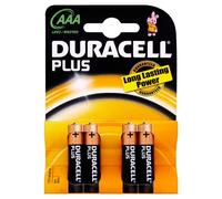 Duracell Plus Power Piles Alcalines Type AAA, Paquet de 4, (L'emballage peut varier) LR03 Noir/Copper
