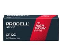 10 Piles CR123 Duracell Procell Intense Lithium 3V