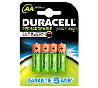 Duracell Piles rechargeables StayCharged LR6 (AA) 2500 mAh – Lot de 4 (Import Allemagne)