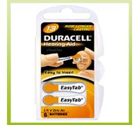 Duracell V13 6-BL (PR48/DA13) Pile Non Rechargeable - Piles Non Rechargeables (air de Zinc, Bouton, Monnaie, 1,4 V, 6 pièces), 310 mAh, 5,4 mm