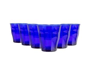 Duralex 6X Saphir 250ml Picardie Gobelets en Verre - Verre Eau Vin Whisky Gin Jus Cocktail en Buvant Verrerie Tasse Ensemble