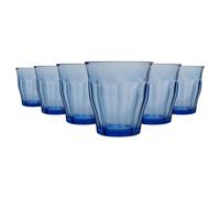 Duralex Verres è Boire Picardie - Gobelets 250 ML pour Eau, jus - Bleu - Paquet de 12