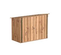 Duramax Abri à vélos pour 2 vélos avec portes doubles verrouillables entièrement larges, abri de stockage en métal, abri de jardin pour vélos, stockage de vélos, 203 x 101 x 146 cm, grain de bois