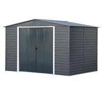 Duramax Alpine 10 x 8 (7,82 m²) Abri de Jardin en métal avec Base en métal, Acier galvanisé à Chaud, Structure de toit renforcée, Abri de jardin sans Entretien et résistant aux intempéries, Anthracite