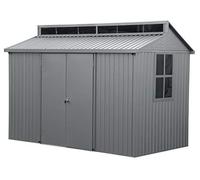 Duramax ALU 10 x 6 (5.36 m²) Abri de jardin en aluminium, Comprend avec lucarne, fondation en métal, fenêtre sur le côté et doubles portes verrouillables, Abri de stockage d'outils