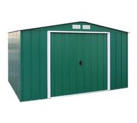 Duramax ECO 10 x 8 (7.28 m²) Abri de Jardin en Métal Galvanisé à Chaud, Abri de Stockage d'Outils, Structure de Toit Renforcée, Abri en Métal Sans Entretien, Vert