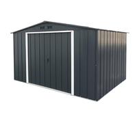 Duramax ECO 10 x 8 (7.80 m2) Abri de jardin en métal, Abri de stockage en métal galvanisé à chaud, Abri de stockage d'outils, Structure de toit robuste et renforcée, Anthracite