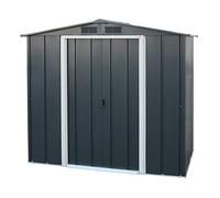 Duramax ECO 6 x 4 (2.47 m2) Abri de jardin en métal, Abri de stockage en métal galvanisé à chaud, Abri de stockage d'outils, Structure de toit robuste et renforcée, Anthracite