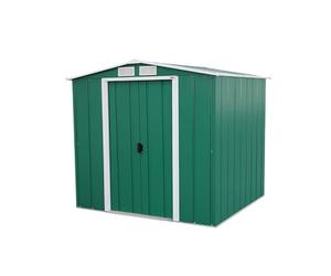 Duramax ECO 6 x 6 (3.33 m²) Abri de Jardin en Métal Galvanisé à Chaud, Abri de Stockage d'Outils, Structure de Toit Renforcée, Abri en Métal Sans Entretien, Vert