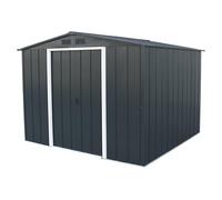 Duramax ECO 8 x 8 (5.89 m²) Abri de Jardin en Métal Galvanisé à Chaud, Abri de Stockage d'Outils, Structure de Toit Renforcée, Abri en Métal Sans Entretien, Anthracite