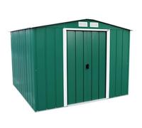 Duramax ECO 8 x 8 (5.89 m²) Abri de Jardin en Métal Galvanisé à Chaud, Abri de Stockage d'Outils, Structure de Toit Renforcée, Abri en Métal Sans Entretien, Vert