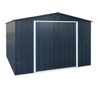 Duramax ECO Abri de jardin en métal galvanisé à chaud 11,68 m² Structure de toit renforcée Anthracite 10 x 12 cm