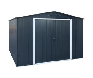 Duramax ECO Abri de jardin en métal galvanisé à chaud 11,68 m² Structure de toit renforcée Anthracite 10 x 12 cm