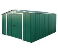 Duramax ECO Abri de jardin en métal galvanisé à chaud avec structure de toit renforcée et solide Vert 10 x 12 cm
