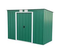 Duramax ECO ECO 8 x 4 (2.85 m²) abri de jardin en métal à toit pentu, Abri de jardin en métal galvanisé à chaud, Abri de stockage d'outils, structure de toit renforcée, vert