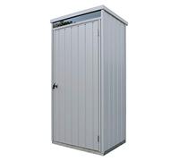 Duramax Palladium Casier de stockage en hauteur à porte unique avec lucarne avant, armoire de rangement le jardin, armoire haute pour l'extérieur, kit d'étagères réglables inclus, argenté