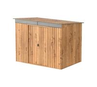 Duramax TOP Pent Roof Skylight 8 x 6 (4.37 m²) Abri de jardin en métal, fabriqué en acier galvanisé, structure de toit renforcée, lucarne intégrée pour la lumière du soleil, Grain de bois