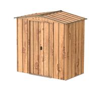 Duramax TOP Shed 6 x 4 (2.17 m²) Abri de jardin en métal, fabriqué en acier galvanisé, structure de toit renforcée, abri de jardin en métal sans entretien et résistant aux intempéries, Grain de bois
