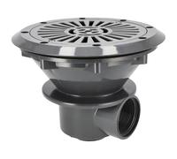 Duraol Bonde de Fond ABS avec Couvercle I Évacuation Principale pour Tous Types de piscines I Bride, Joints et vis Inclus I Diamètre Total : 230 mm I Accessoire de Piscine Premium Anthracite
