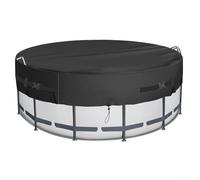 Durashmall Bâche solaire ronde imperméable et résistante aux UV, protection contre la poussière et les débris pour piscines extérieures, facile à installer, taille de 2,4 m ou 3 m (2,4 m)