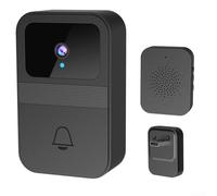 Durashmall Caméra de sonnette vidéo sans fil intelligente avec alertes audio bidirectionnelles en temps réel et récepteur carillon pour la sécurité de la maison, installation facile, aucun câblage
