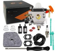Durashmall Carburateur C1Q-S174 Kit de carburateur pour tondeuse FS90 FS110 FS130 KM110R KM130 HL100 HT100 Tondeuses avec ampoules Joints Filtre à air Conduites de carburant