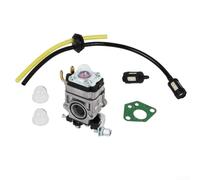 Durashmall Carburateur pour tronçonneuse à brosse 43 cc, 49 cc, 52 cc avec sortie d'entrée de 15 mm et trou de montage de 31 mm, kit de remplacement en métal avec joint d'étanchéité et tuyau de pompe