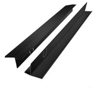 Durashmall Lot de 2 couvre-joints rétractables en acier inoxydable résistants à la chaleur réglables pour comptoir de cuisine - Noir - Aucun outil nécessaire - Nettoyage facile - Noir