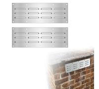 Durashmall Lot de 2 panneaux de ventilation en acier inoxydable 11,5 x 38 cm comme indiqué pour barbecue extérieur, barbecue, cuisine, cheminée, maçonnerie, feu pour grille d'aération d'échappement