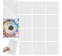 Durashmall Lot de 24 mailles de mosaïque en fibre de verre de 30,5 x 30,5 cm - Grille de 4 mm pour carrelage monté à l'arrière et projets d'artisanat - Matériau solide et résistant aux déchirures pour