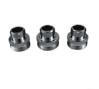 Durashmall Lot de 3 adaptateurs de pommeau de douche pivotants, laiton chromé avec joint en silicone, tailles de filetage 14UN et 20UN pour conversion standard de bras de douche, ensemble de raccords