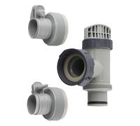 Durashmall Lot de 3 adaptateurs de tuyau de type B pour piscine Intex, valve d'arrêt avec joints, pour piscines hors sol et systèmes de pompe à filtre à sable