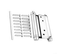 Durashmall Lot de 4 charnières à ressort à double action en acier inoxydable à fermeture automatique pour porte de café - Tension réglable de 1,9 à 3,1 cm d'épaisseur - Argenté - 7,6 x 7,6 x 7,6 cm (1