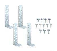 Durashmall Lot de 4 supports de condensateur et kit d'arrimage, clips en acier robuste de 10,4 cm avec vis pour une installation sécurisée de l'unité AC dans les zones de vent fort