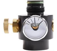 Durashmall Manomètre régulateur de pression 300 psi avec filetage G1 2 14 et interrupteur marche/arrêt pour compresseur d'air, adaptateur de cylindre de gaz, en métal, noir, design compact avec disque