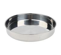 Durashmall Plateau de service rond en acier inoxydable pour la cuisson de gâteaux au four, poêle finition miroir avec sortie alimentaire, passe au lave-vaisselle, outil de cuisine pour la cuisine, 16